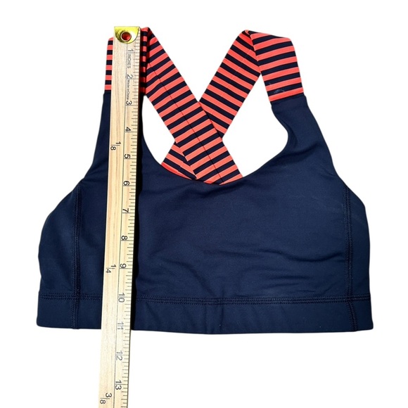 Lululemon All Sport Bra | Classic Stripe Light Flare Inkwell, Size 4 W2243S - Picture 9 of 9